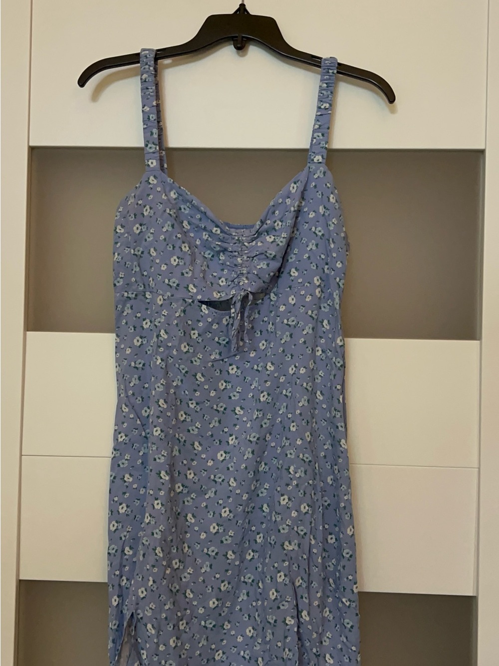 Aeropostale Light Blue Floral Cami with Tie-Front